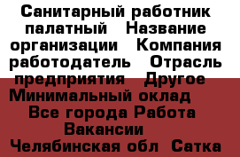 Санитарный работник палатный › Название организации ­ Компания-работодатель › Отрасль предприятия ­ Другое › Минимальный оклад ­ 1 - Все города Работа » Вакансии   . Челябинская обл.,Сатка г.